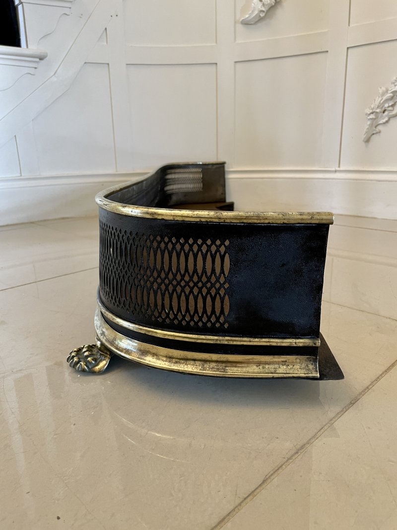 Antique George III Quality Brass and Iron Fender - Image 4